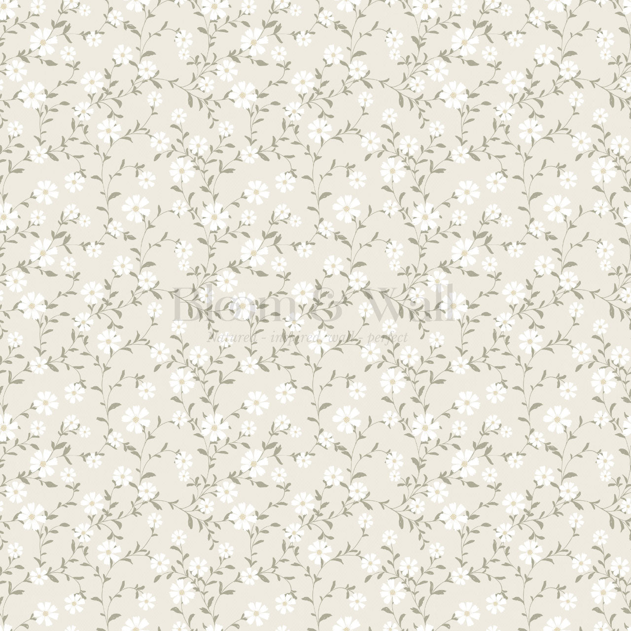 Anastasia Flowering Vines Neutral Wallpaper