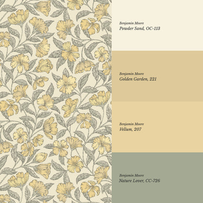 Andrea Godetia Allover Yellow Wallpaper