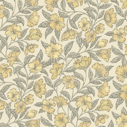 Andrea Godetia Allover Yellow Wallpaper