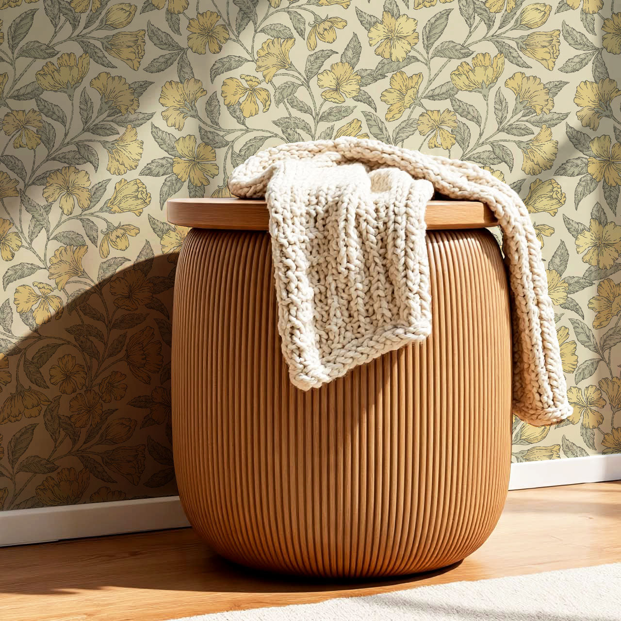 Andrea Godetia Allover Yellow Wallpaper