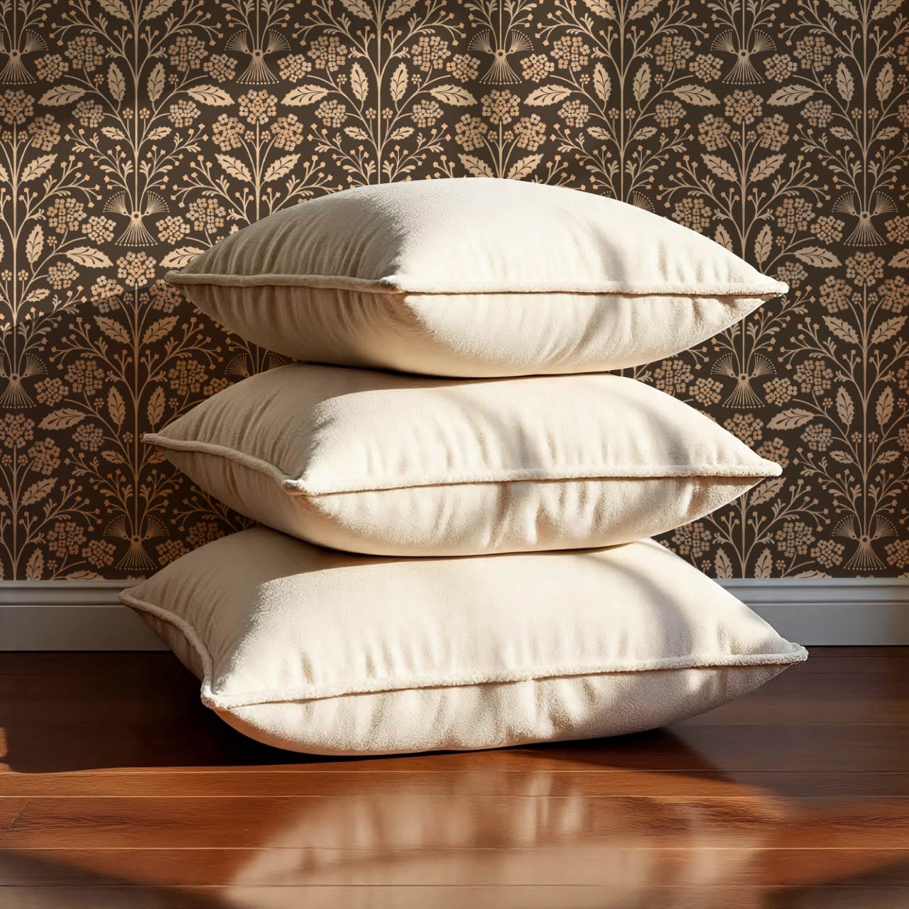 Aneira Whimsy Lantana Blooms Chocolate Wallpaper