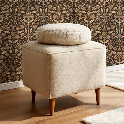 Aneira Whimsy Lantana Blooms Chocolate Wallpaper