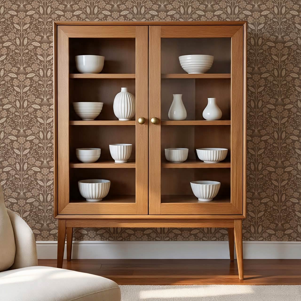 Aneira Whimsy Lantana Blooms Toffee Wallpaper