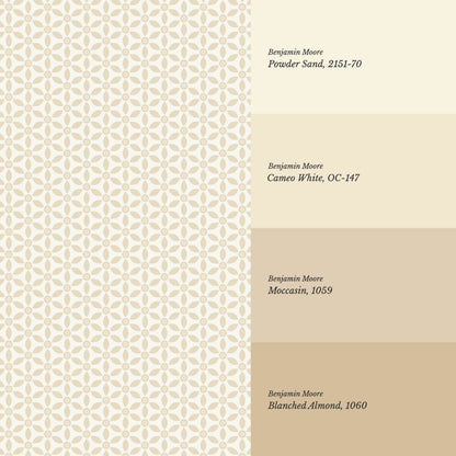 Aneta Petal Lattice Cream Almond Wallpaper