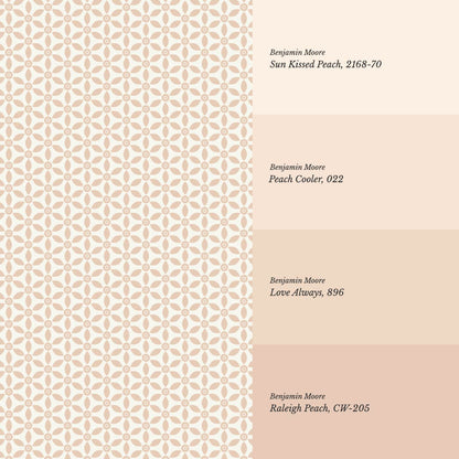 Aneta Petal Lattice Cream Peach Wallpaper