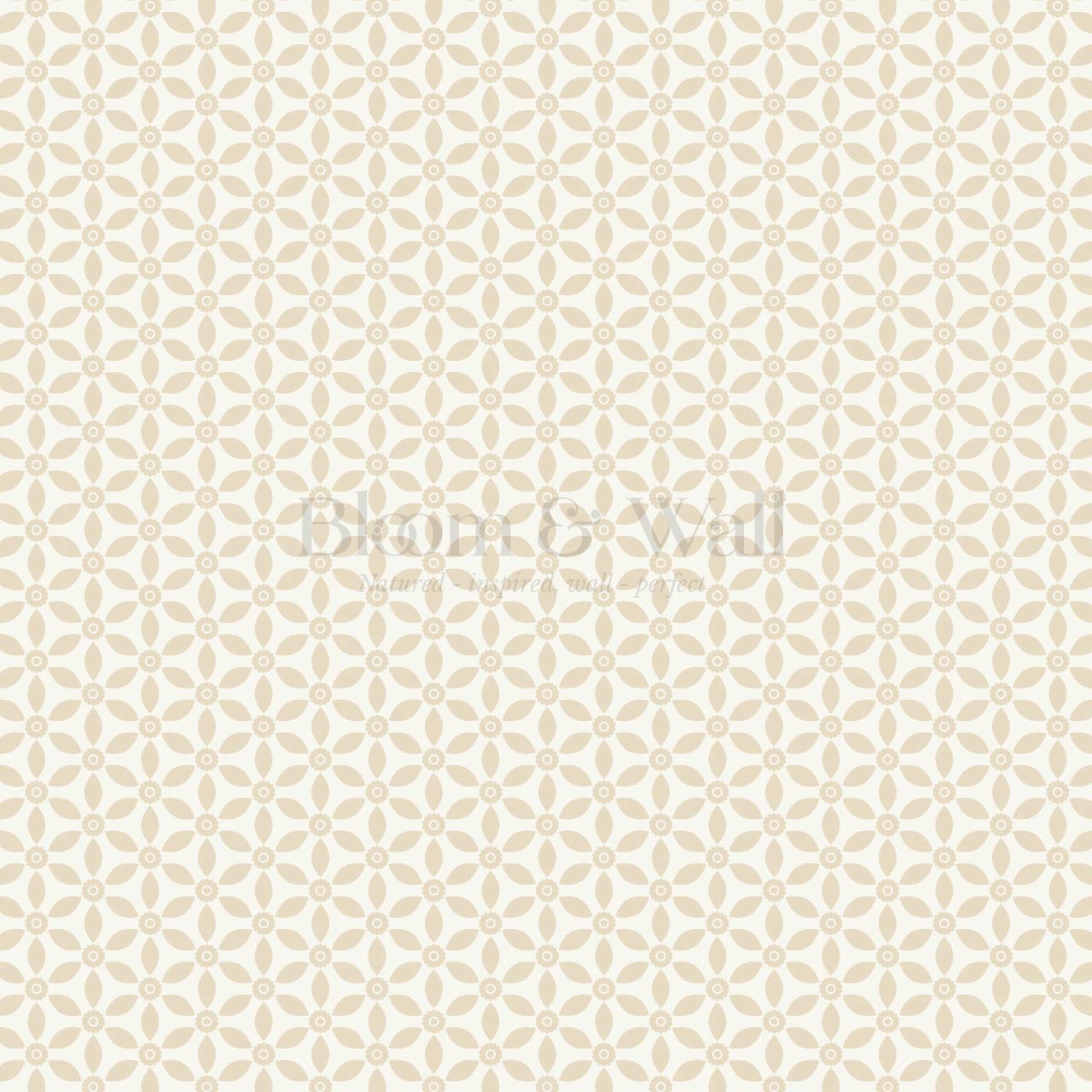 Aneta Petal Lattice Cream Almond Wallpaper