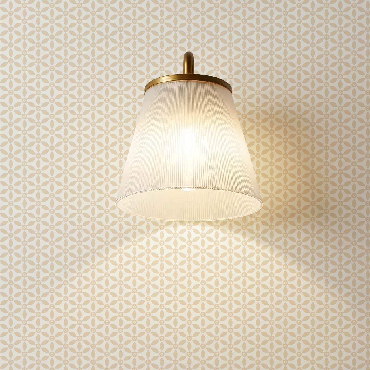 Aneta Petal Lattice Cream Almond Wallpaper