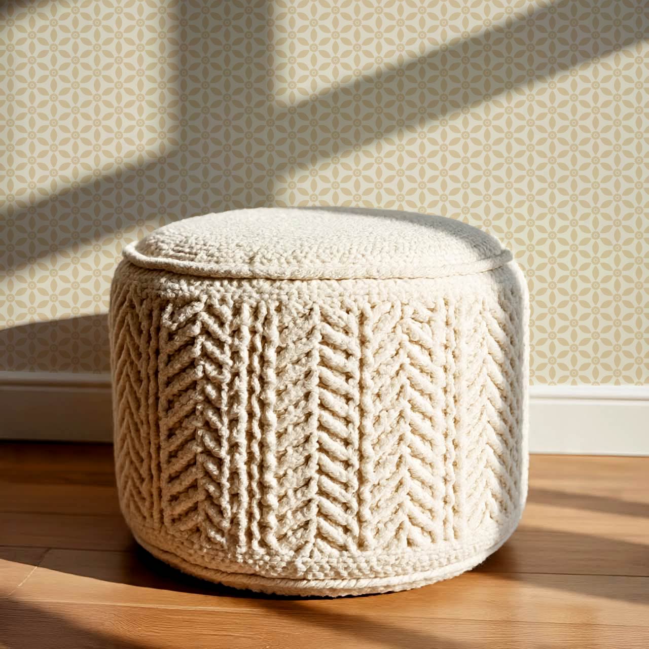 Aneta Petal Lattice Cream Almond Wallpaper