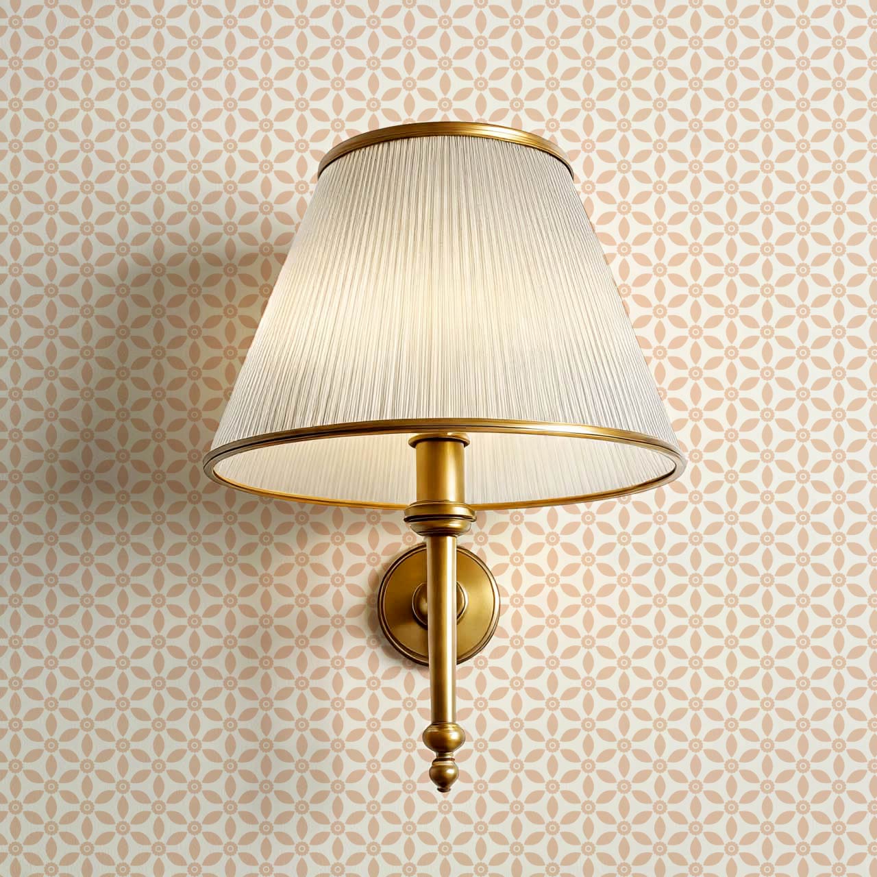 Aneta Petal Lattice Cream Peach Wallpaper