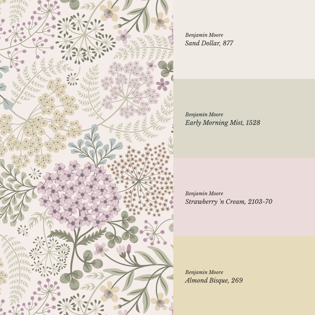 Anette Floriography Weeds Lilac Sage Wallpaper