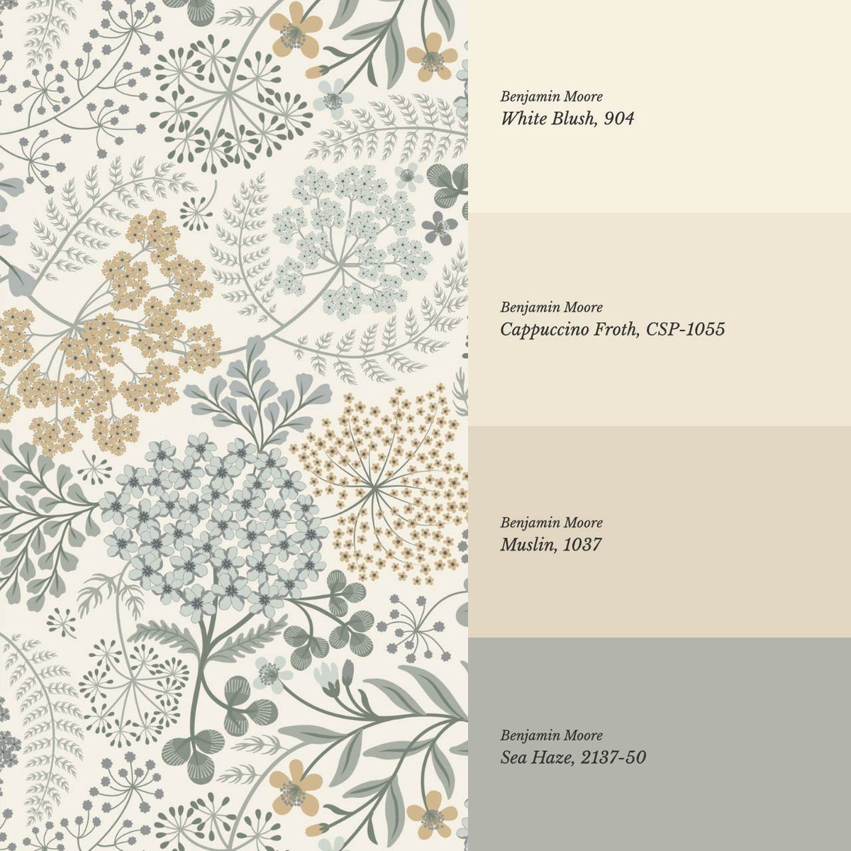 Anette Floriography Weeds Sea Glass Honey Wallpaper