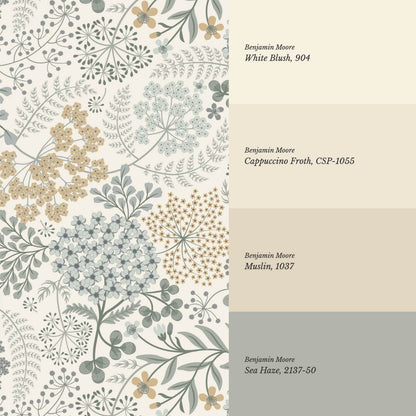 Anette Floriography Weeds Sea Glass Honey Wallpaper