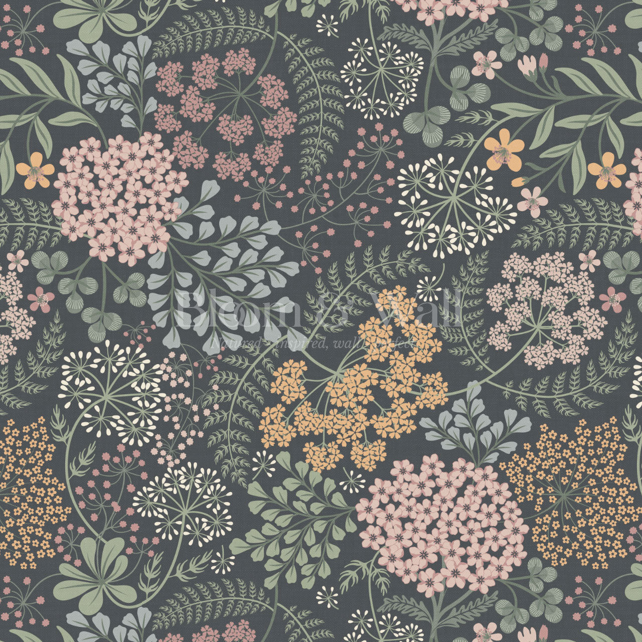 Anette Floriography Garden Slate Wallpaper