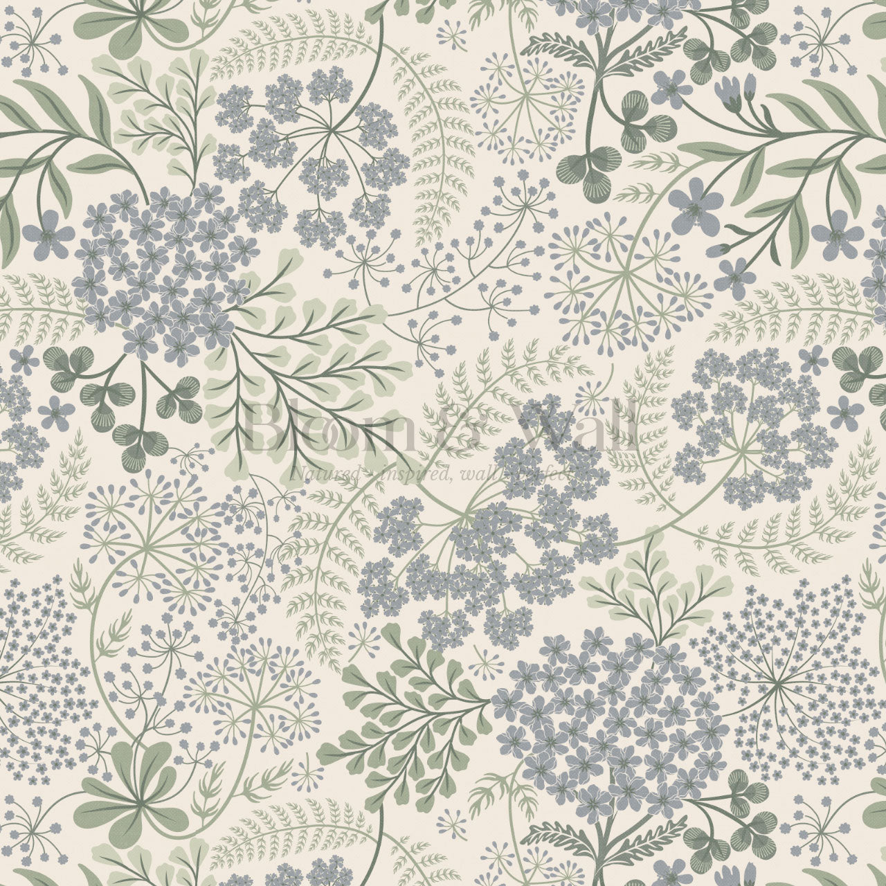 Anette Floriography Garden French Blue Wallpaper