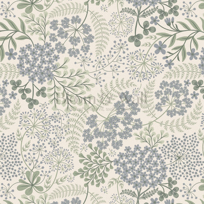 Anette Floriography Garden French Blue Wallpaper