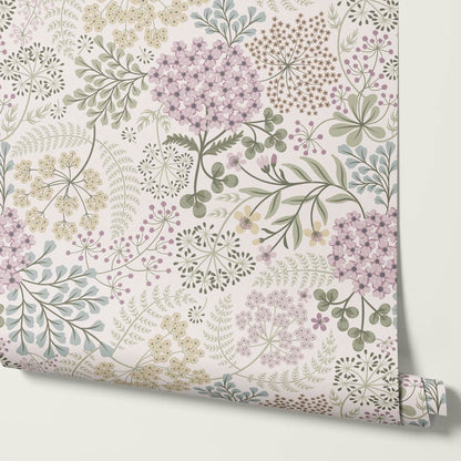 Anette Floriography Weeds Lilac Sage Wallpaper