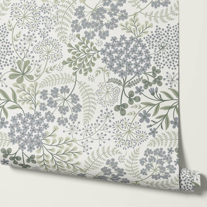 Anette Floriography Weeds White Snow Wallpaper