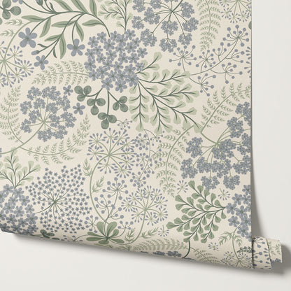 Anette Floriography Garden French Blue Wallpaper