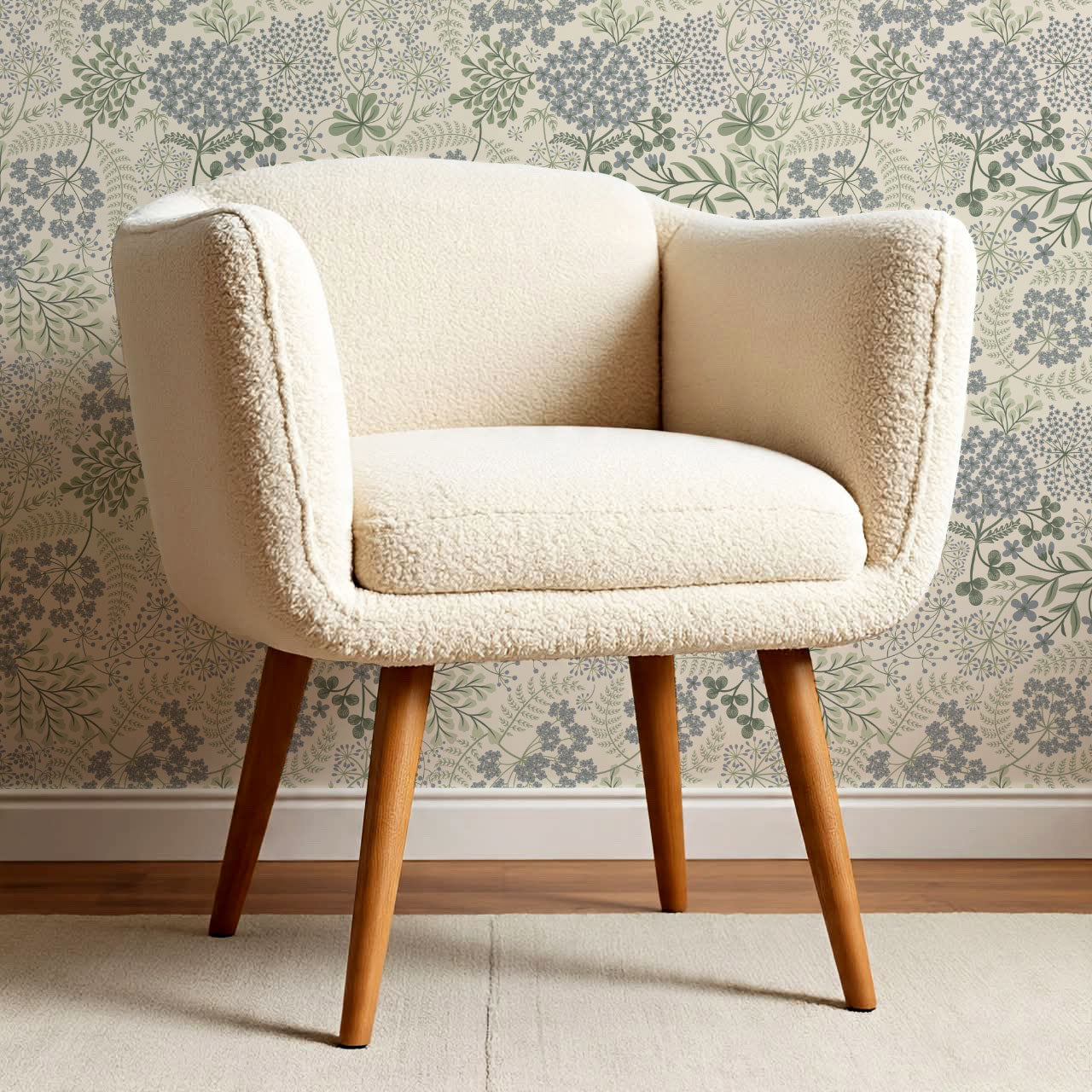 Anette Floriography Garden French Blue Wallpaper