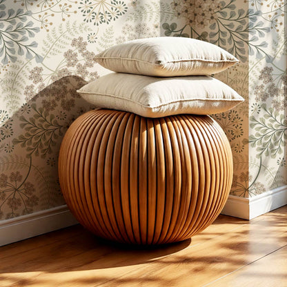 Anette Floriography Weeds Neutral Beige Wallpaper