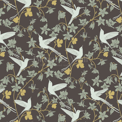Angela Birdsong & Bloom Deep Brown Sage Wallpaper