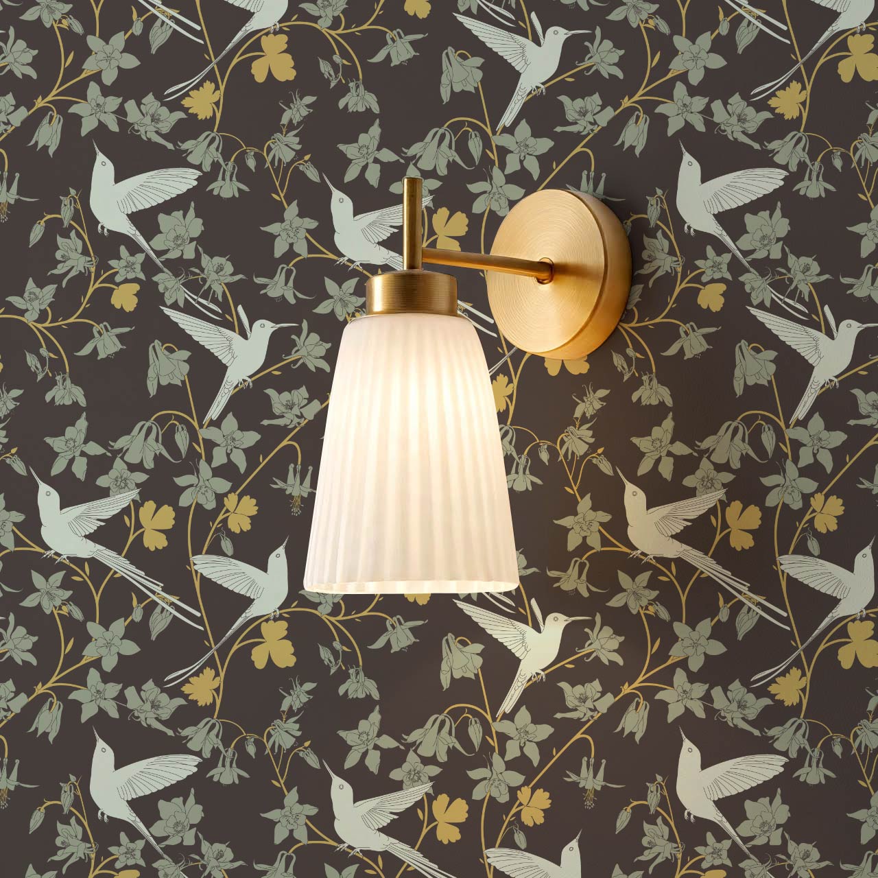 Angela Birdsong & Bloom Deep Brown Sage Wallpaper