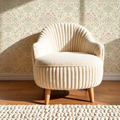 Angelina Ribbon Damask Pastel Wallpaper