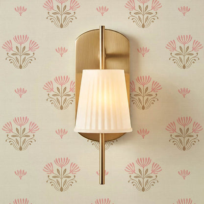Anjali Delicate Flower Pink Beige Wallpaper