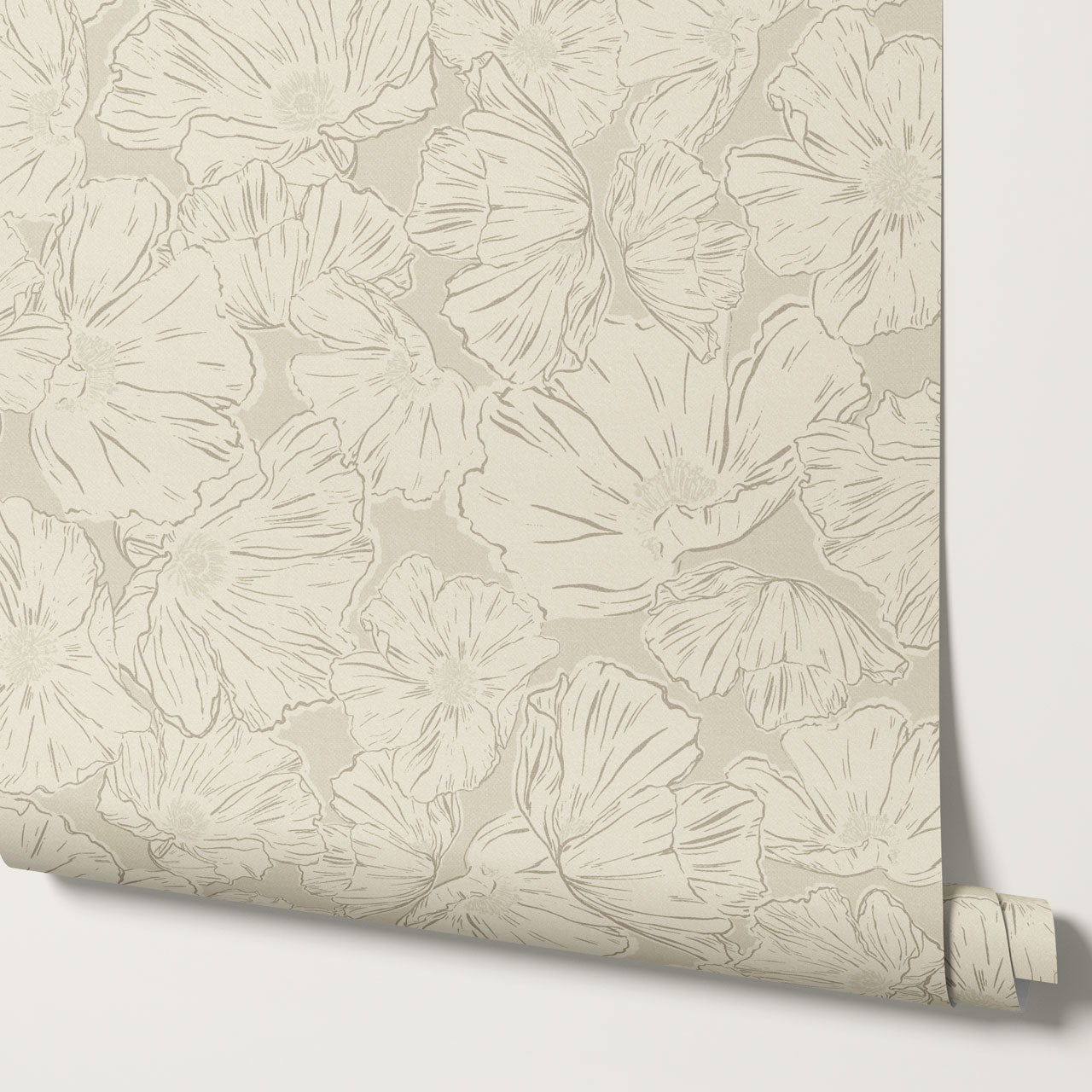 Anna Rockrose Cream Wallpaper