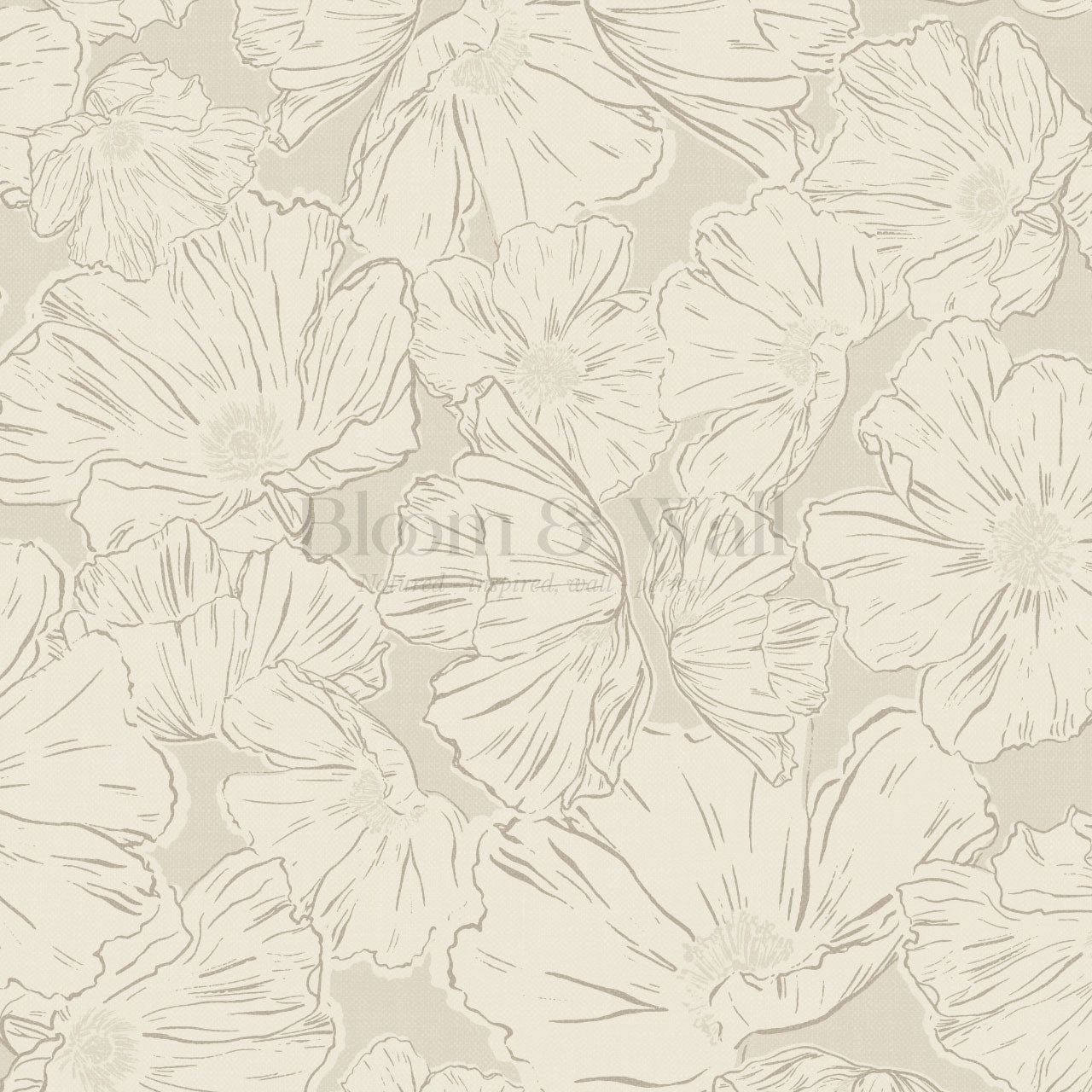 Anna Rockrose Cream Wallpaper