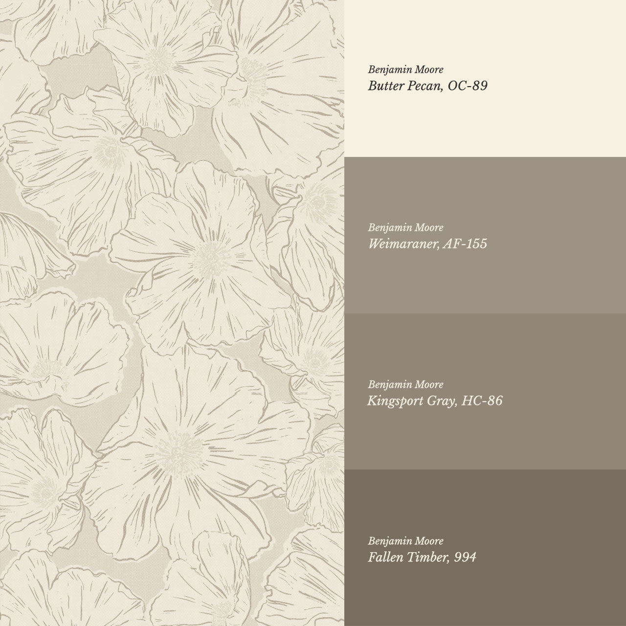 Anna Rockrose Cream Wallpaper