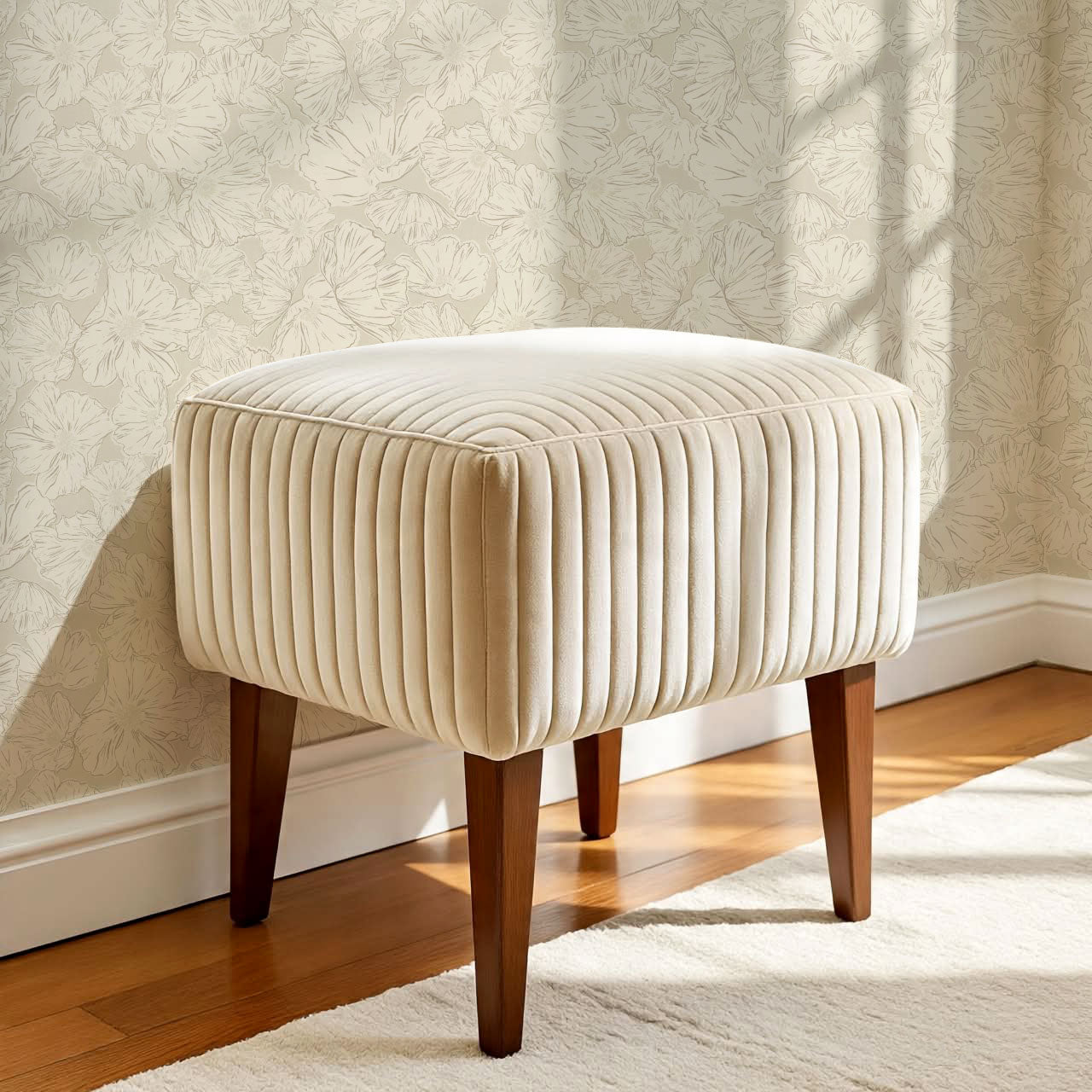 Anna Rockrose Cream Wallpaper