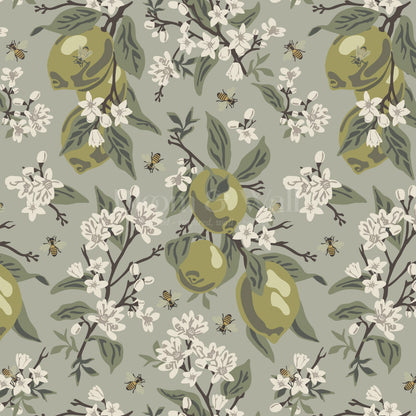 Annabelle Bees & Limes Sage Wallpaper