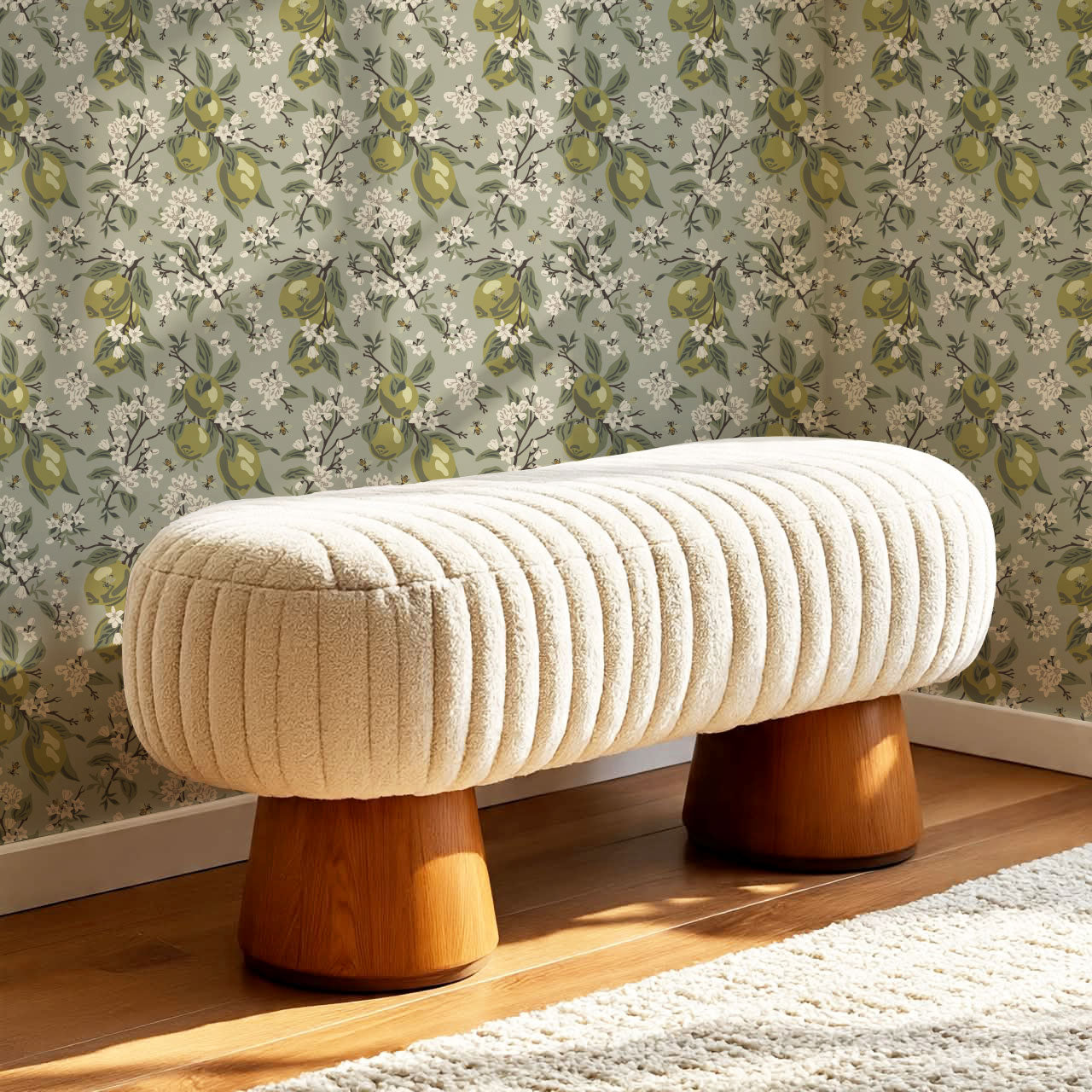 Annabelle Bees & Limes Sage Wallpaper