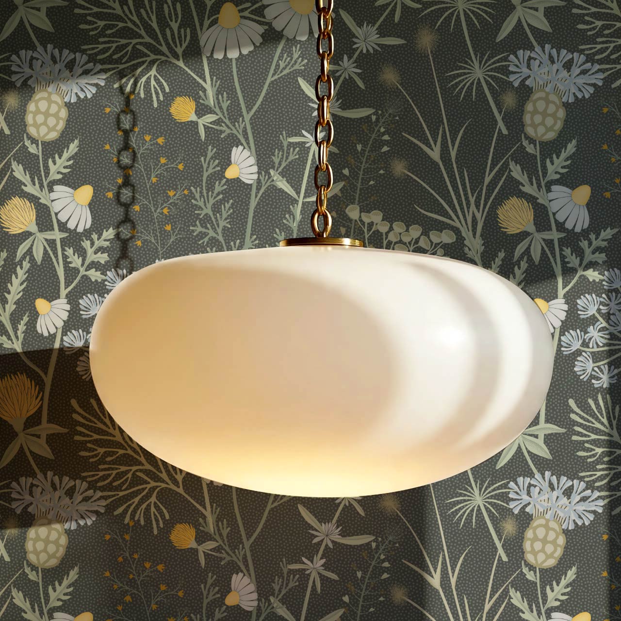 Annabelle Botanical Weeds Slate Mint Wallpaper