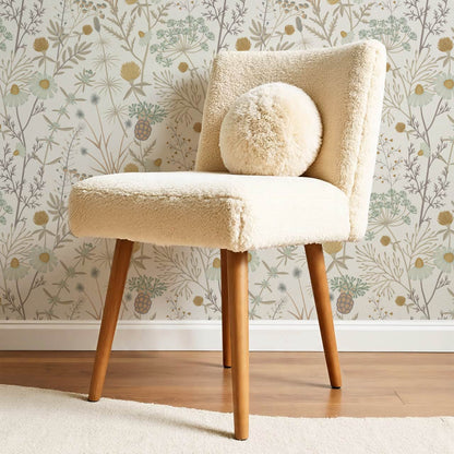Annabelle Botanical Weeds Taupe Honey Sage Wallpaper