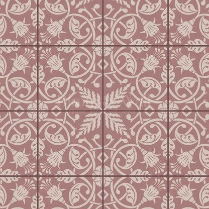 Annika Ferns & Fuchisas Tile Woodrose Wallpaper
