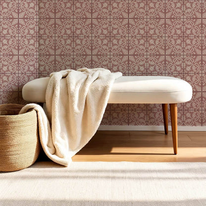 Annika Ferns & Fuchisas Tile Woodrose Wallpaper