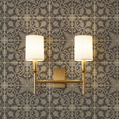 Annika Ferns & Fuchisas Tile Stone Grey Wallpaper