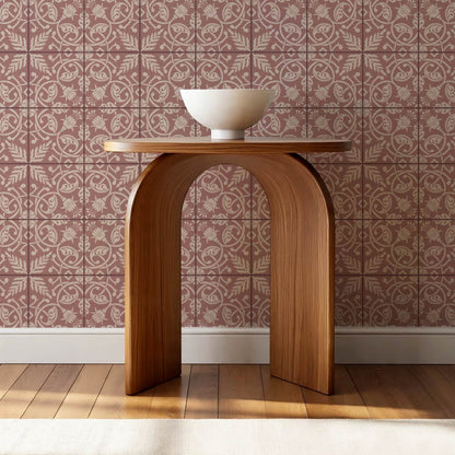 Annika Ferns & Fuchisas Tile Woodrose Wallpaper