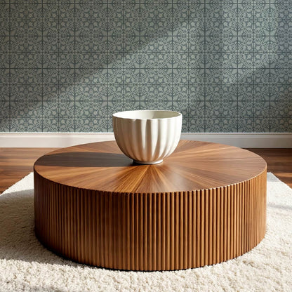 Annika Ferns & Fuchisas Tile Sea Blue Wallpaper
