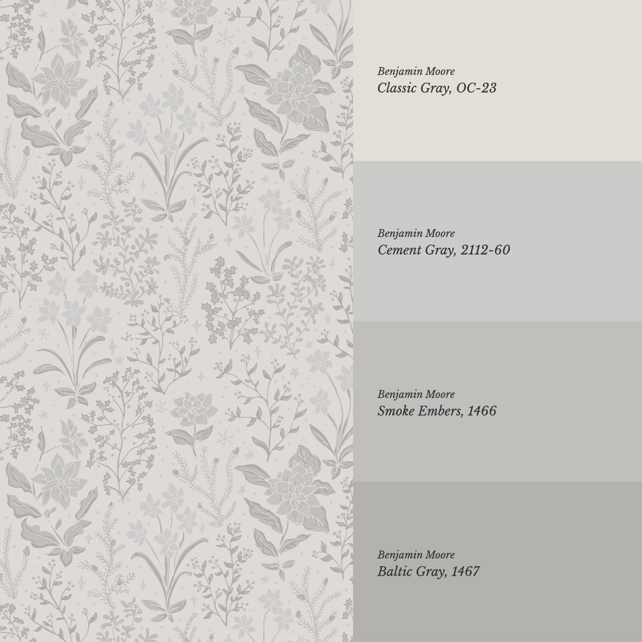 Antonella Delicate Blooms Smoke Wallpaper