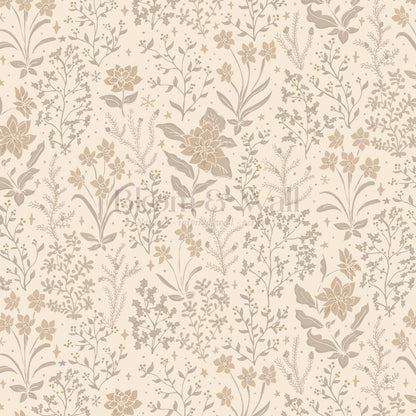 Antonella Delicate Blooms Warm Beige Wallpaper