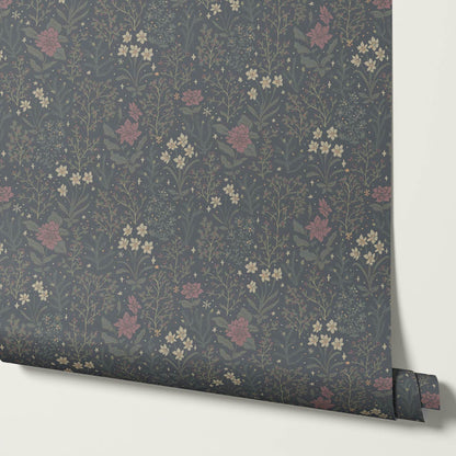 Antonella Delicate Blooms Winterberry Wallpaper