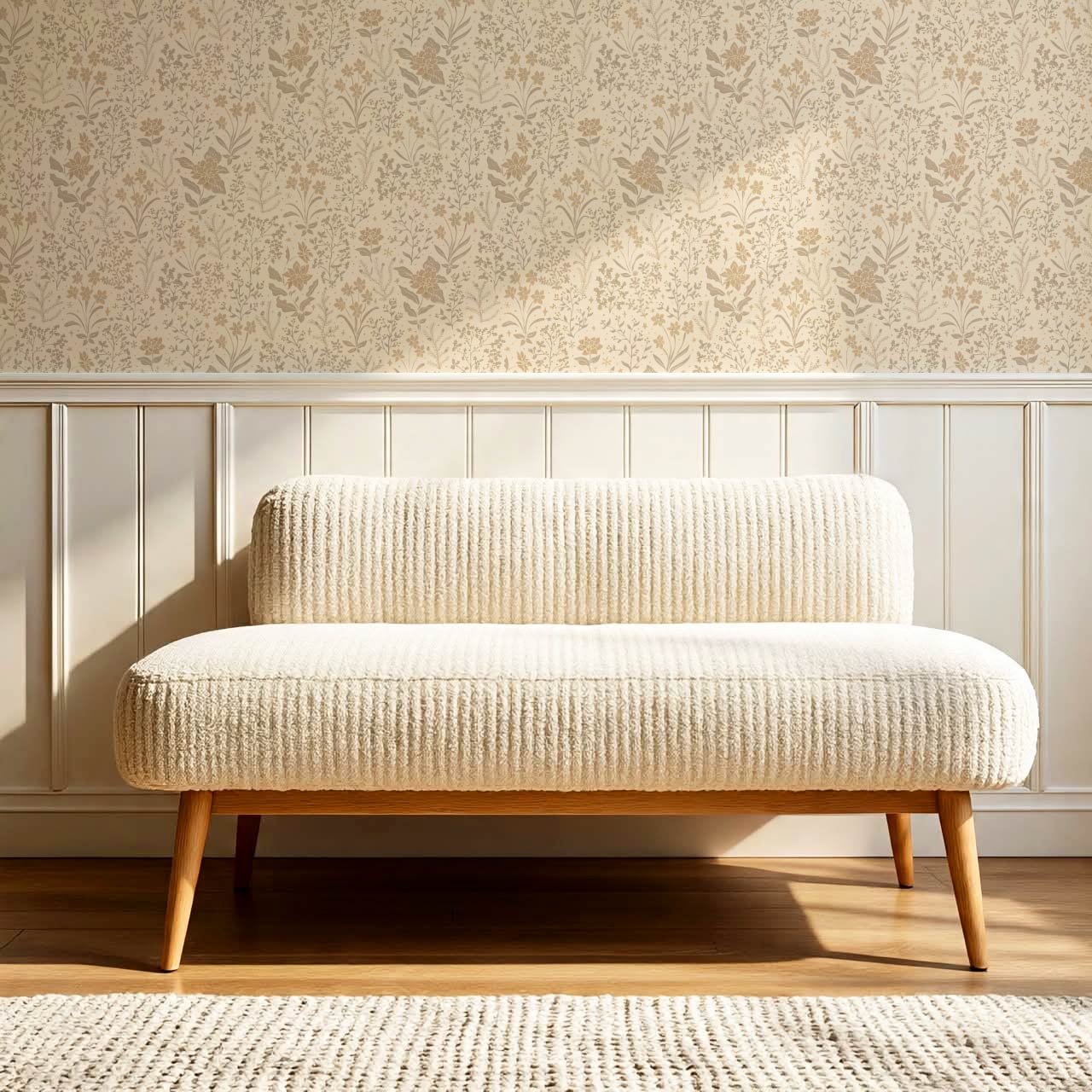 Antonella Delicate Blooms Warm Beige Wallpaper