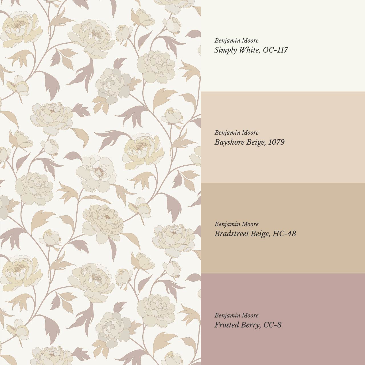 Antonia Peonies Neutral Fawn Wallpaper