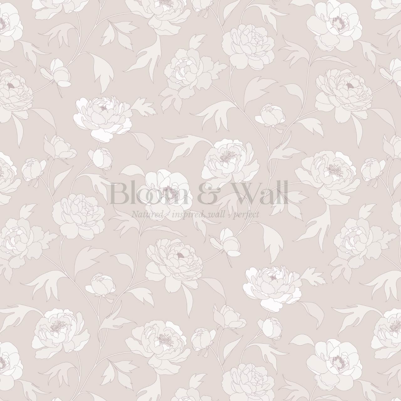Antonia Peonies Dusty Berry Wallpaper