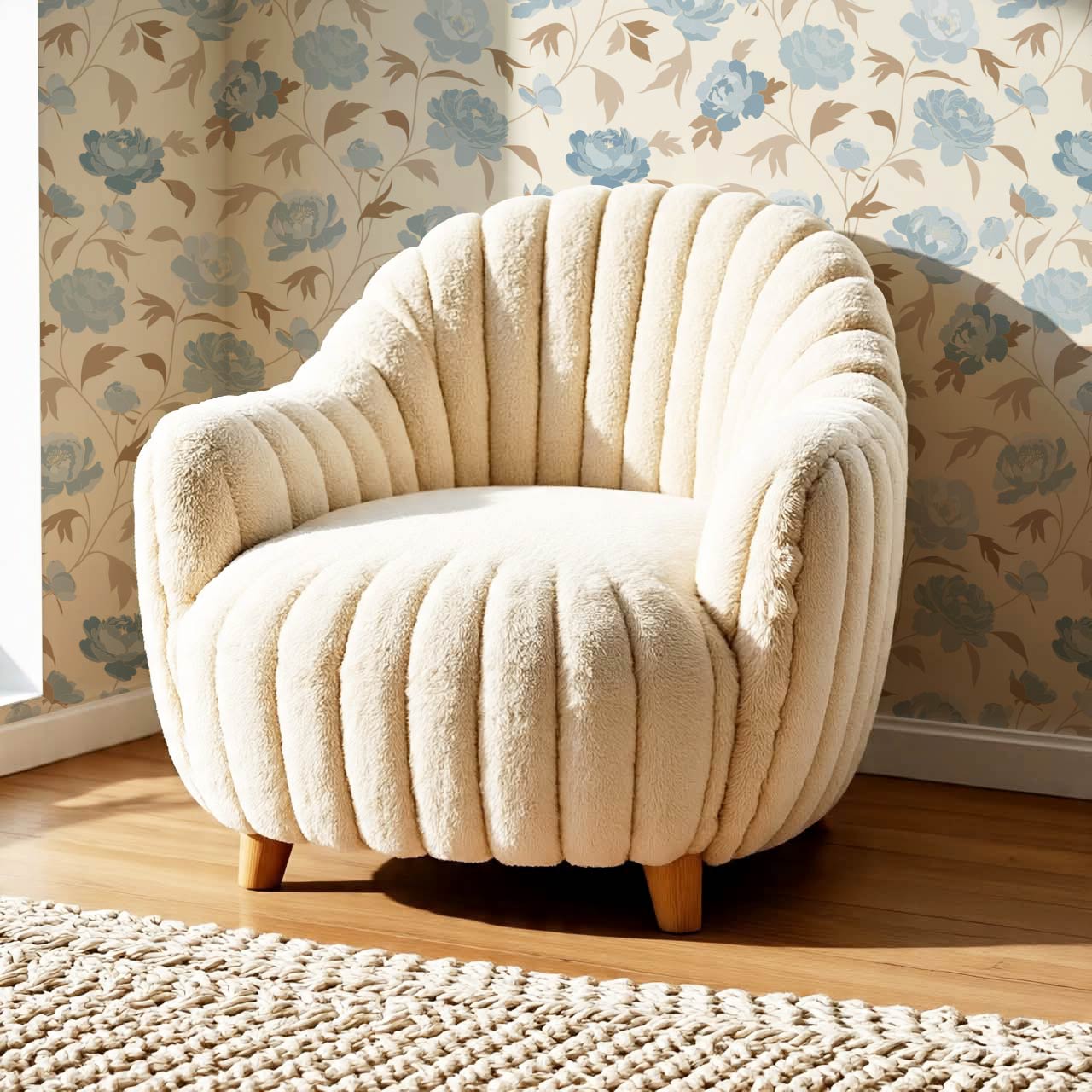 Antonia Peonies Cream Sky Wallpaper