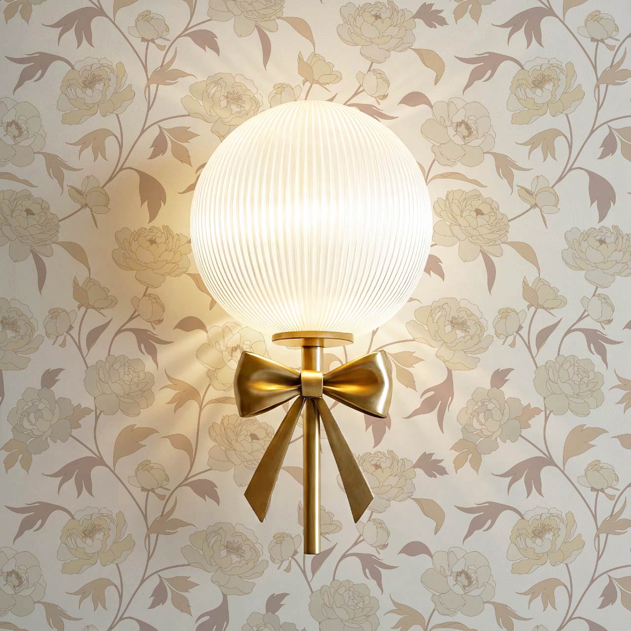 Antonia Peonies Neutral Fawn Wallpaper