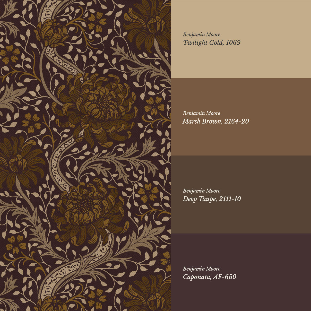 Arabella Autumn Florals Burgundy Wallpaper